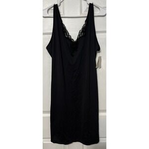 Bali Studio Collection NWT‎ Chemise With Lace Black XL Nightgown Sleepwear